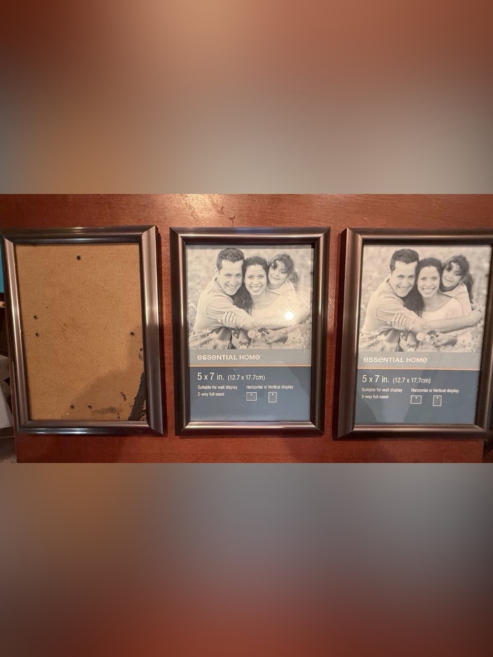 3 X Bronze 5 X 7 Essential Home Picture Frames. New. Two Way Easel. Coordinates